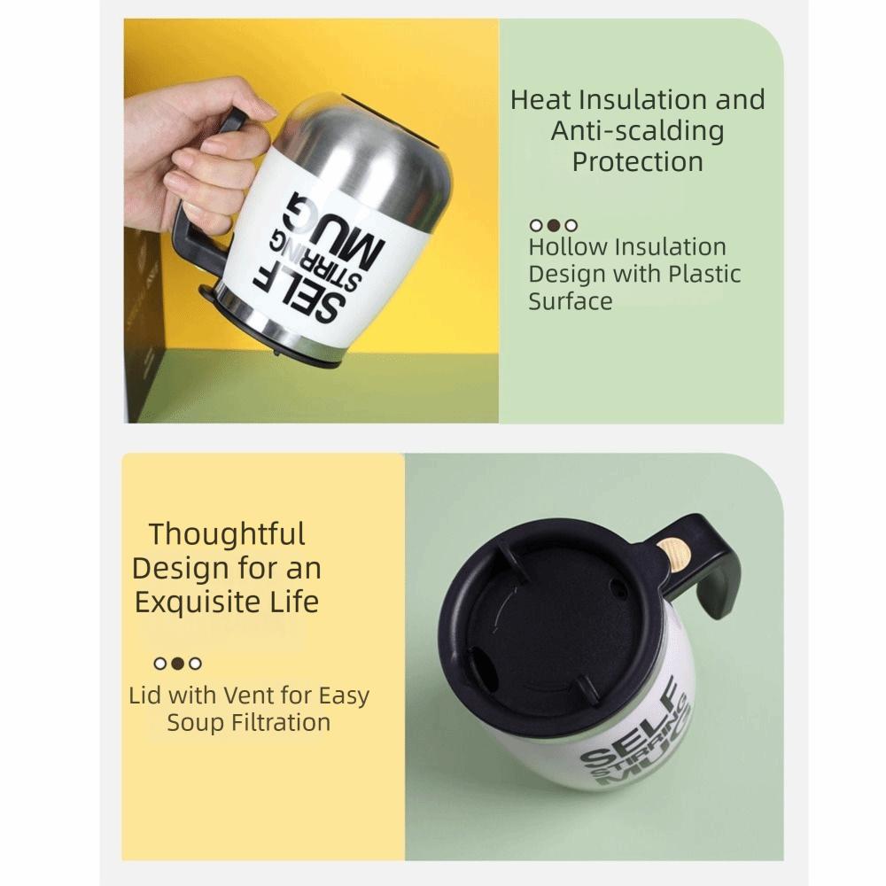 Large Capacity Magnetic Mixing Mug Thermal Insulation Rotating Blender Cup  Milk Blending