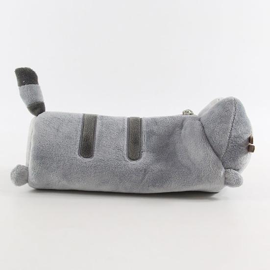 3D Plush Cat Pencil Case Zipper Closure Soft Stuffed Animal Stationery Cartoon Storage Pen Bag Student School Supplies