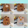 Plush Capybara Cartoon Backpack With Front Pouch For Teen School Travel