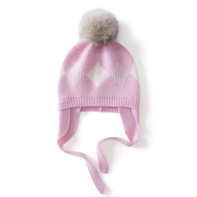 Cashmere hat women's knitted bag head shows the face, small warm casual wool hat, autumn and winter shopping high-end ear protection hat