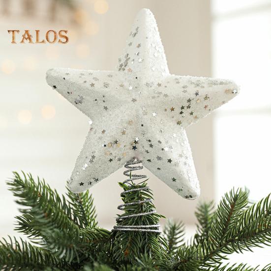 Weihnachtsstern-Baumspitze, glitzernder Stern, Weihnachtsbaumspitze, Dekoration, Kunststoff-Stern-Ornament für Weihnachtsbaum-Dekoration
