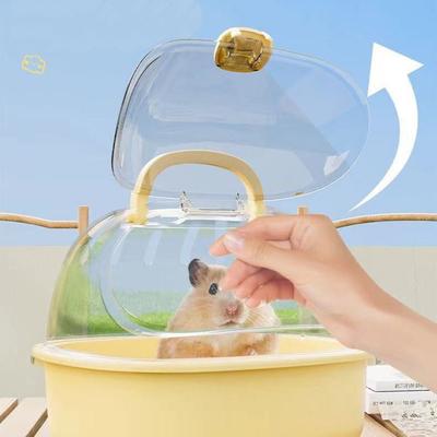 Cage Hamster Portative à Main Robuste Respirante Boîte de Transport pour Animaux Espace Large Porte-Transport de Voyage Maison pour Animaux