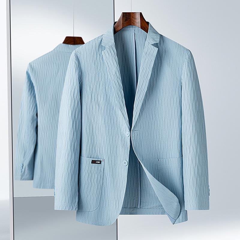 Spring and Summer Thin Light Luxury Business Single West Middle-aged and Young People Solid Color Micro-elastic Suit Jacket Tide