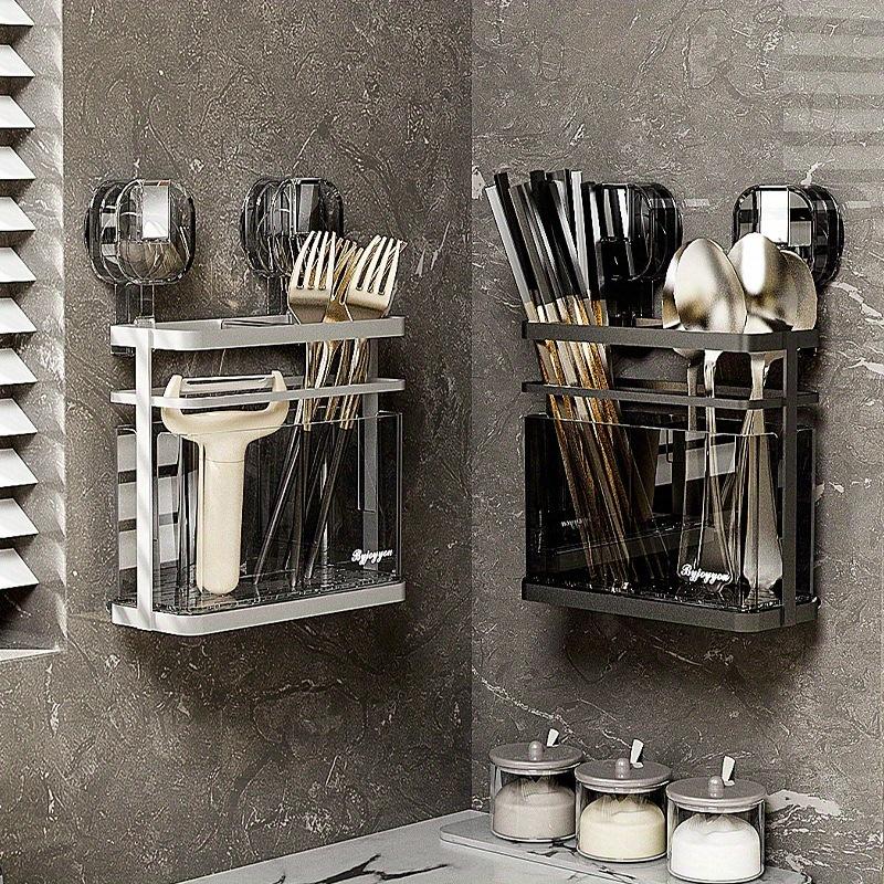 

1pc Essential Kitchen Decor Set - Dishtowel Rack, Kitchen Scissors & Suction Cup Iron Chopstick Holder - Multi-Functional Storage Rack f белый