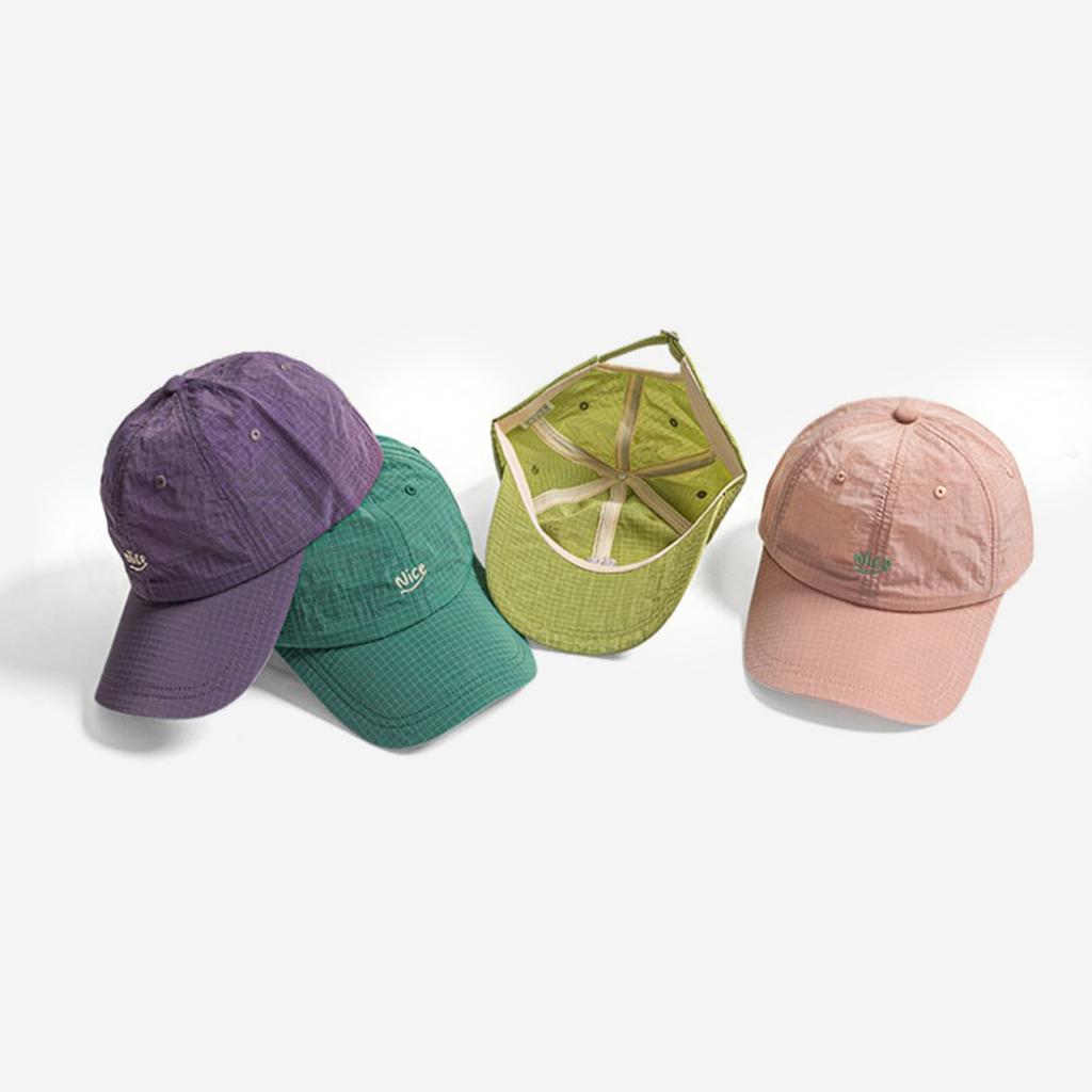 Fashion Grid Quick-Drying Baseball Cap Men Women Summer Light Thin Breathable Sunscreen Hat Unisex Sport Running Snapback Caps