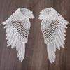 1 Pair Black White Embroidery Wing For Clothing Dress Decoration Patch 14*36.5CM