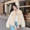 Winter imitation fox hair short fur coat women's thickened new fur coat lapel light