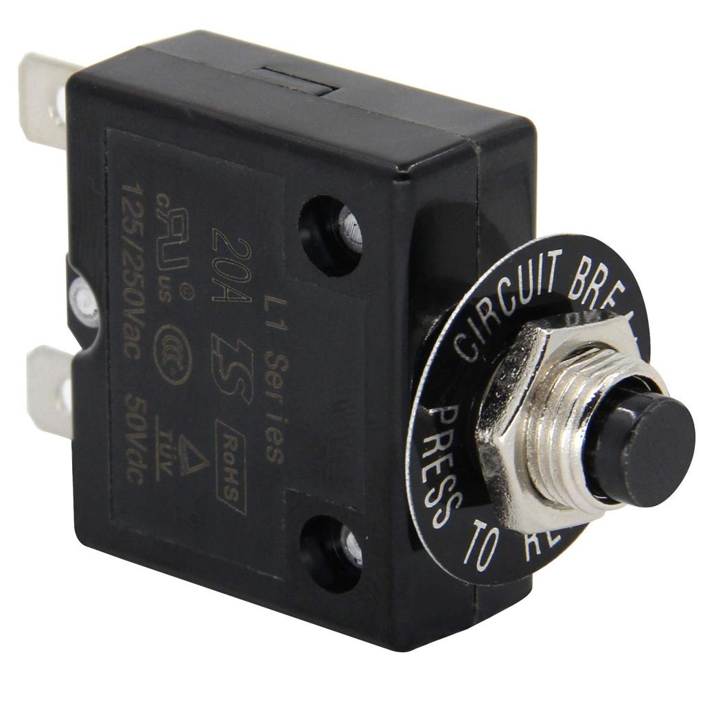 125-250V AC 50V DC Push Button Circuit Breaker 25Amp Thermal Overload Protector L1 Series Manual Reset Thermal Circuit Breaker 25A