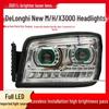 LED Headlights with Angel Eye Dual Lenses for Shaanxi Automobile Delong H3000, New M3000, X3000 Dump Trucks