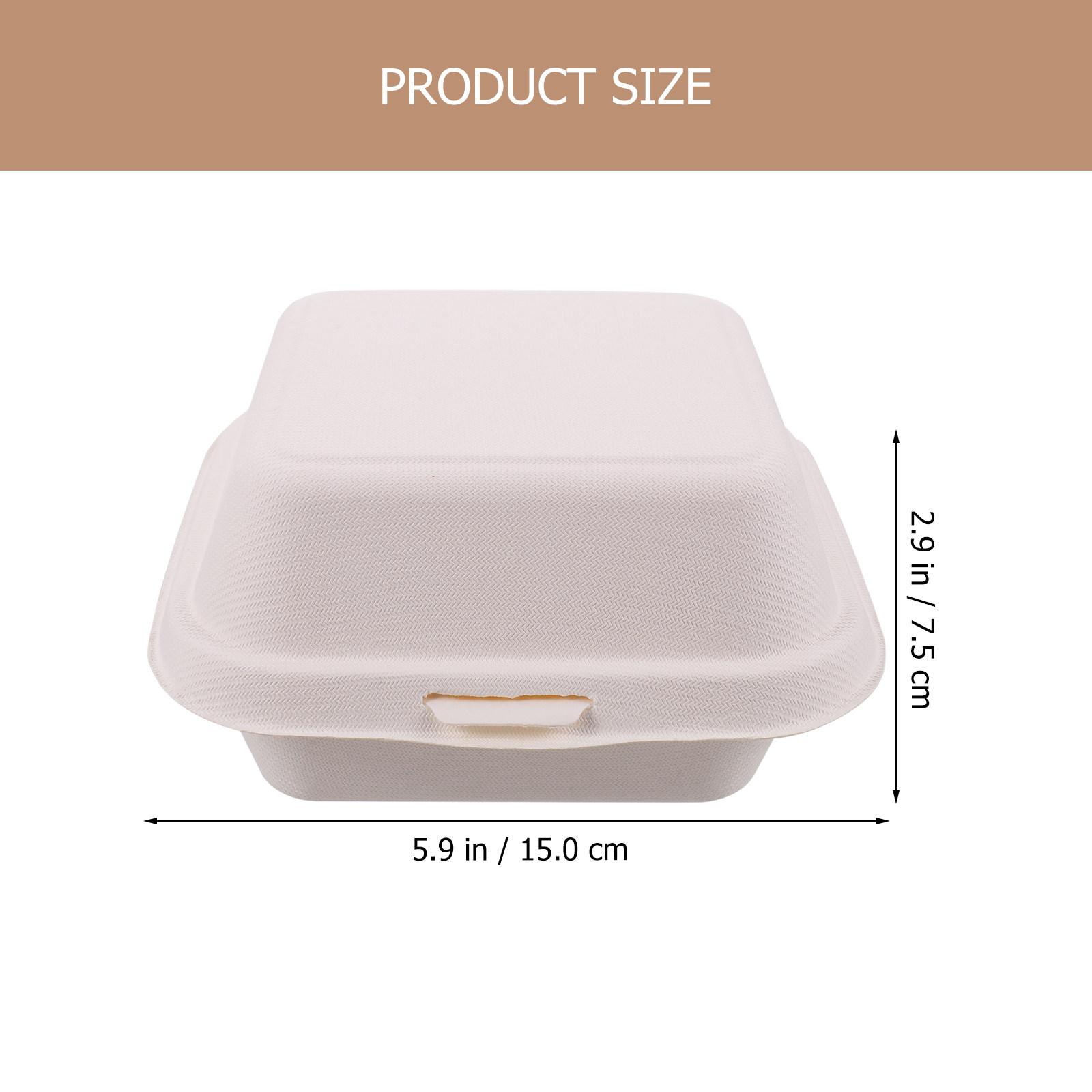 50Pcs Hamburger Boxes Lightweight Paper Pulp Disposable Food Containers Perfect for Takeout Picnic Outdoor Snack Wrapping Cake белый