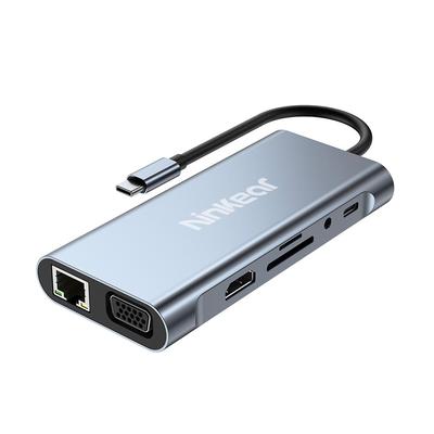 Ninkear 11 v 1 dokovací stanice HD rozlišení 4K /30Hz USB2.0*3 USB3.0*1 VGA rozlišení 1080P /60Hz kryt ze slitiny hliníku