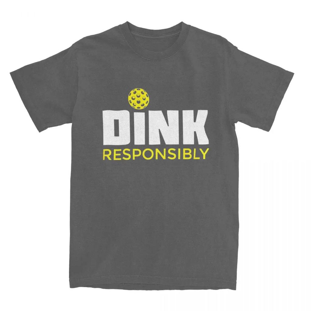 Men Women Dink Responsibly Pickleball Shirt Accessories Novelty Cotton Paddle Sport T Shirts Tee Clothing Summer