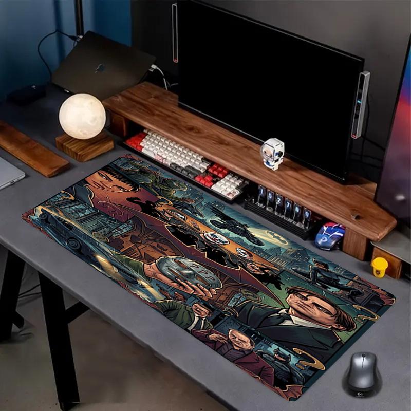 Batman Print Mouse Pad, Anti‑Slip Desktop Keyboard Mat, for PC Laptop Gaming Working Daily Use, Cool Festival Surprise Gift