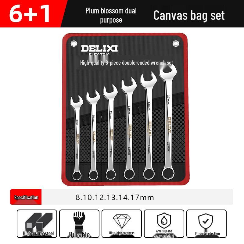 Delixi Open-end & Combination Wrench Set - Complete Small Tool Kit