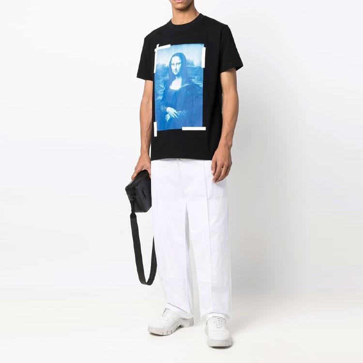 Off-White Monalisa Slim Short-Sleeve Tee Black Men Tops OMAA027C99JER0061045
