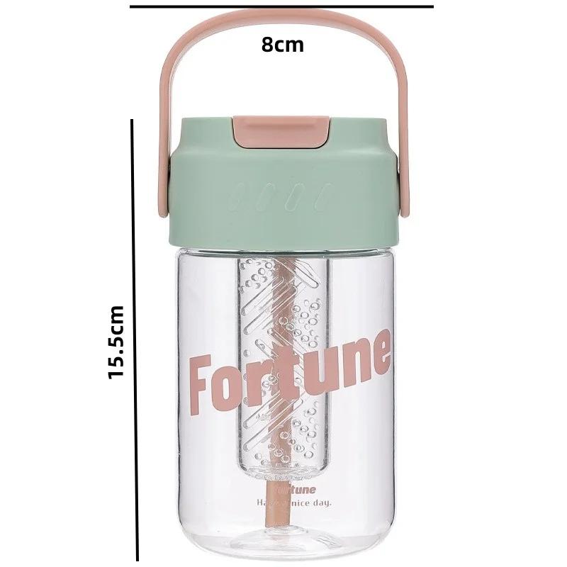 1Pcs 600ml Large Capacity Straw Water Cup Sports Water Bottle High Value Outdoor Camping Drinking Tools Kawaii Summer Water Cup