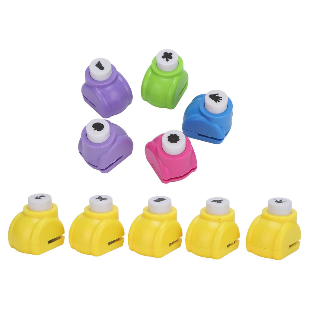 10pcs Holes Punchers Different Patterns Easy Operation Portable Punch Craft Set for DIY Crafts Cards
