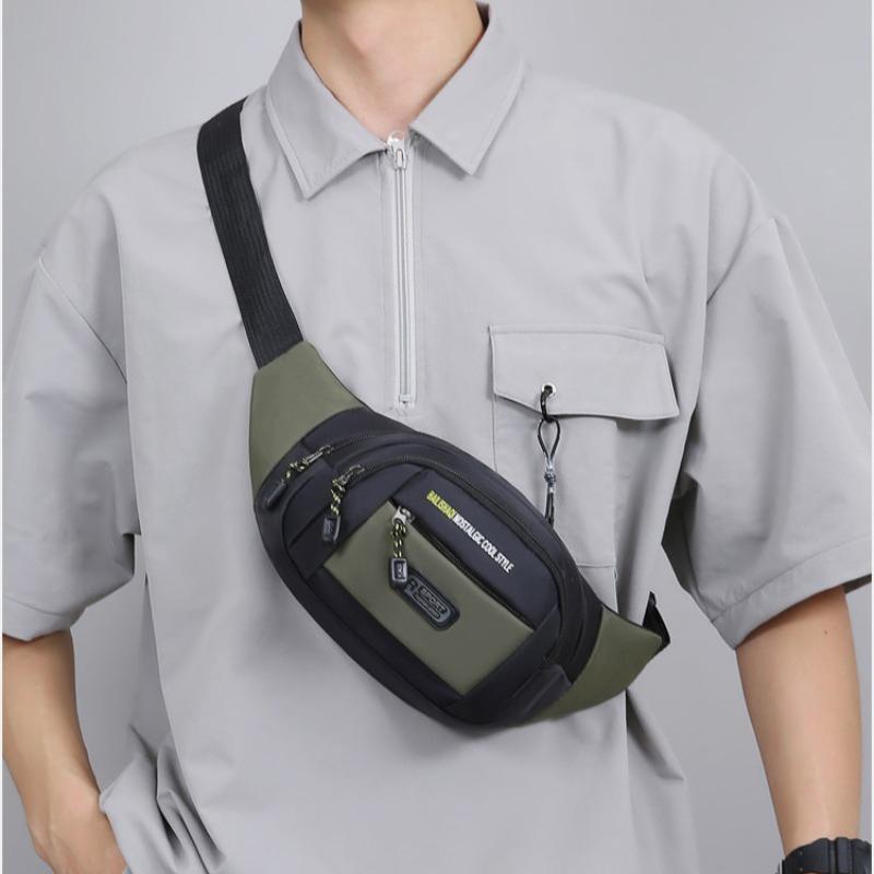 1Pc Korean Version of Trend Running Fitness Backpack Messenger Bag Fanny Pack Fashion Sports Shoulder Bag New Men's and Women's Chest Bag