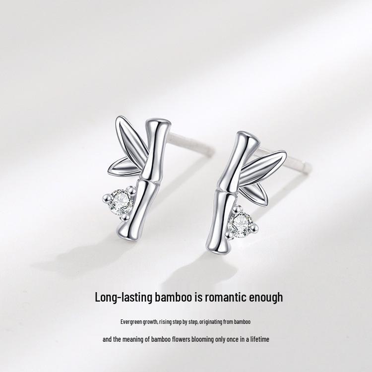 Bambusknoten Damen Sterling Silber S925 Ohrstecker - Trendiger und eleganter Sommerschmuck