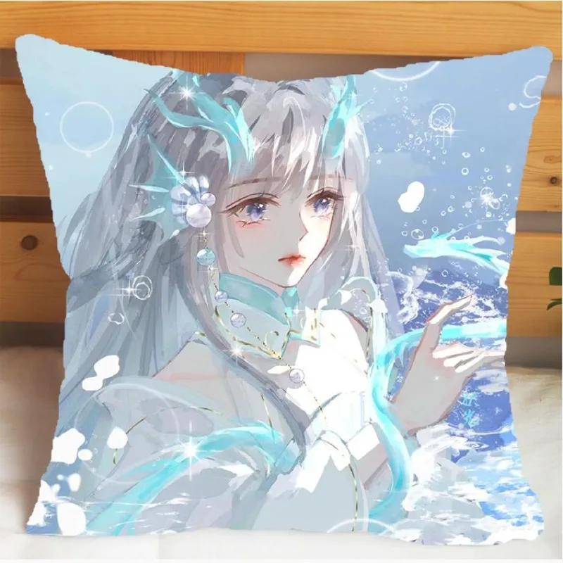 Arena of Valor Honor of Kings Xi Shi Polštář a Povlak na polštář Potah na polštářek Oboustranný tisk Plyšové Dekorační polštáře 40x40cm