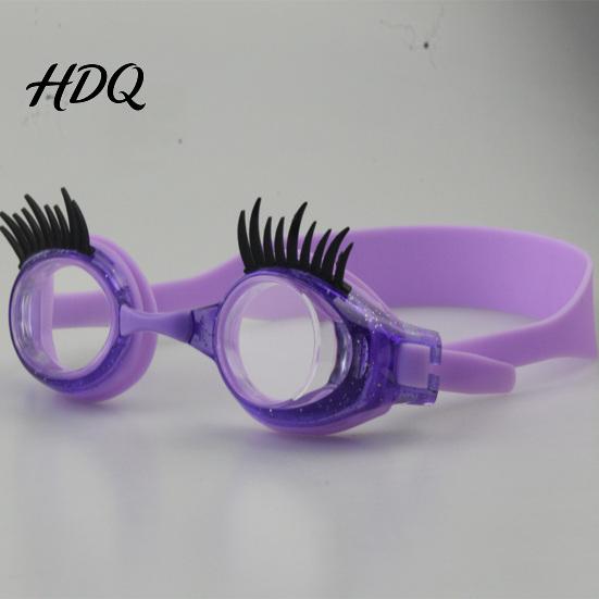 Verstellbarer Kopfbügel Schwimmbrille Kinder Schwimmen mit Wimpern Wasserdicht Kein Auslaufen Anti-Beschlag UV Wimpernschutz Klare Linse Jungen Mädchen Silikon Schwimmen