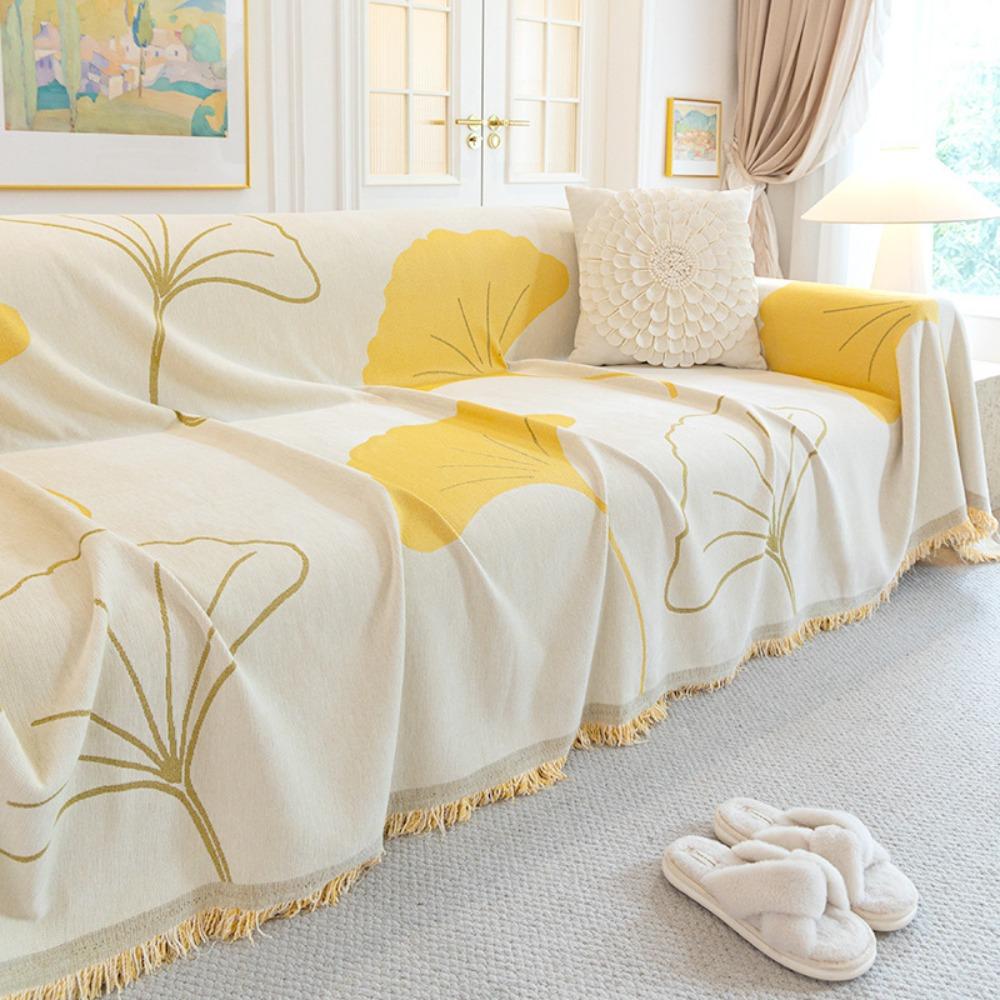 Feiyang Sofa Towel, Ginkgo Biloba Pastoral Simple Sofa Cover, Sofa Cover, Amazon Non-slip Sofa Cover