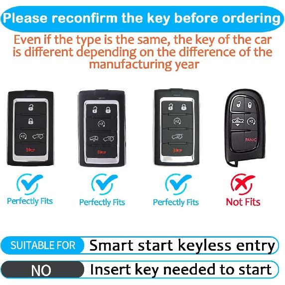 Autophone Compatible With Jeep Key Fob Cover With Keychain Fit For -2025 Grand Cherokee L Grand Wagoneer L Wagoneer Grand Cherokee L 5-6 Buttons