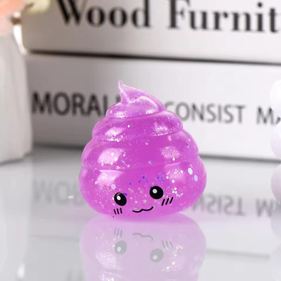 Novelty Squishy Poo Stress Ball Squishies Toys Glitter Funny Stretch Squeeze Fidget Toys For Adults Fool'S Day Prank Gift