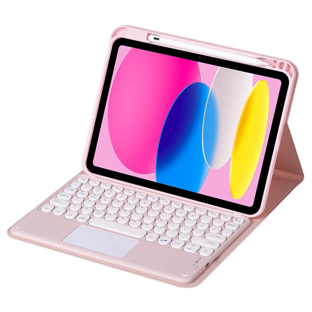 iPad 10.2 Keyboard Cover with Pro11 Round Keycaps, Air5 Pen Slot, and Touch Keyboard