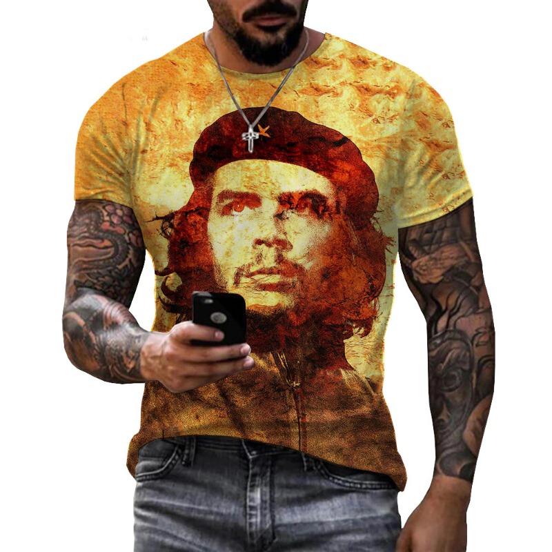 Ανδρικό T-Shirt με Γραφικό Che Guevara 3D Ρούχα Μόδα Harajuku T-Shirts Αναψυχής Λαιμόκοψη O Κοντομάνικο Πουλόβερ Καλοκαιρινά Φαρδιά Μπλουζάκια