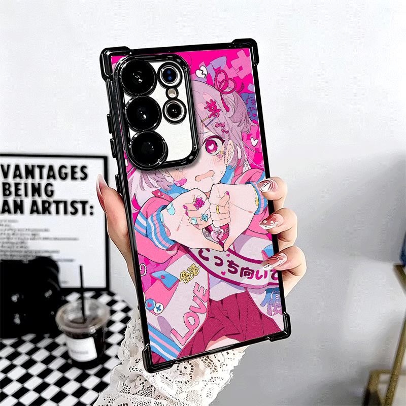Anime Kwaii Girl Ins Style Plating Phone Case For Samsung Galaxy S24 S25 FE S26 Edge S23 Ultra S22 S21 Plus S20 Anti-Fall Airaba