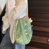 Portable Hollow Woven Shoulder Bag Korean Style Woven Grocery Bag Vacation Beach Bag  Swimming
