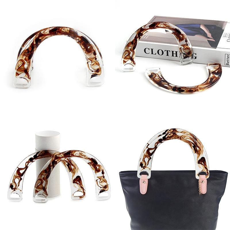1PC Resin Handle Wallet Frame Kiss Buckle Woven Bag Handbag Crochet Bag Handle DIY Handicraft Accessories