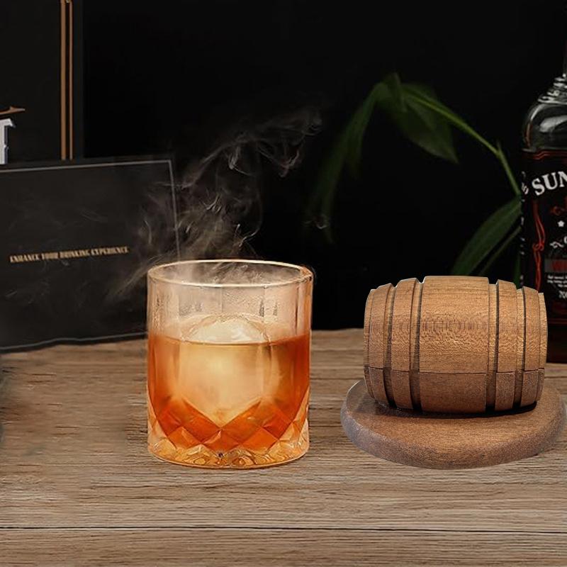 New Cocktail Smoker Kit Six Wood Chips and Two Ice Cubes Old Fashioned Smoker Kit Bar Whiskey Smoker Kit
