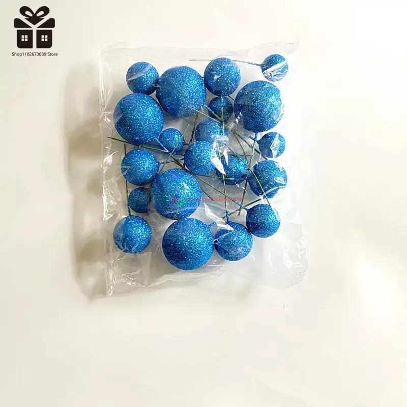 20PCS Cake Topper Ball Set 2cm-4cm Spheres DIY Birthday Cake Decoration for Party Celebrate Wedding Glitter Balls