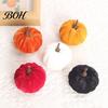 Modern Autumn Table Decor 20 PCS Velvet Pumpkin Decorative Ornaments, Multi-Color Artificial Fall Harvest Centerpieces for Mantel Shelf, Farmhouse
