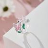 Aesthetic Flower Butterfly Rings for Female Romantic Rhinestone Stylish Non-fading Opening Ring Women Wedding Jewelry Party Gift