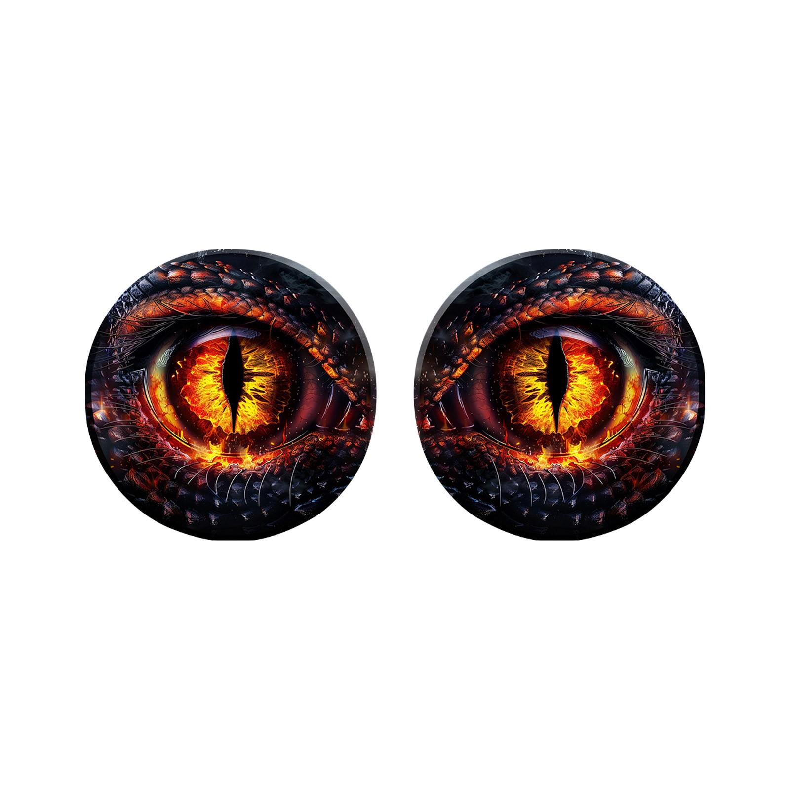 

Красочные глаза дракона, наклейка на фару, наклейка на фару, круглая наклейка на фару, 3D стереоскопическая наклейка, забавная наклейка на автомобиль One Size