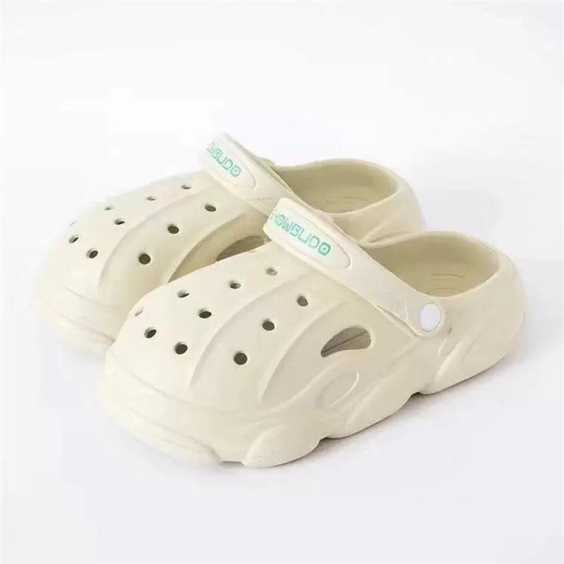Trendy Couple Hollow Out Clogs Heighten Sole Comfort Cloud Cushion Anti-slip Indoor Outdoor Shoes
