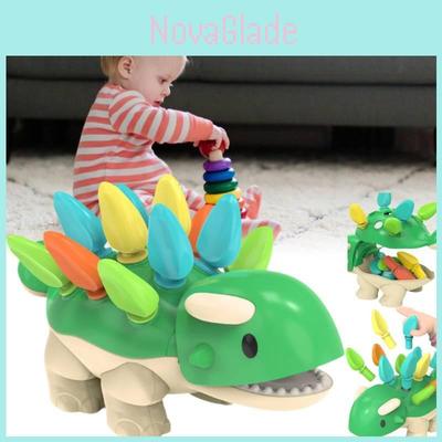 Buntes Lern-Dinosaurier-Puzzle-Spielzeug für Kleinkinder zur Förderung der Feinmotorik