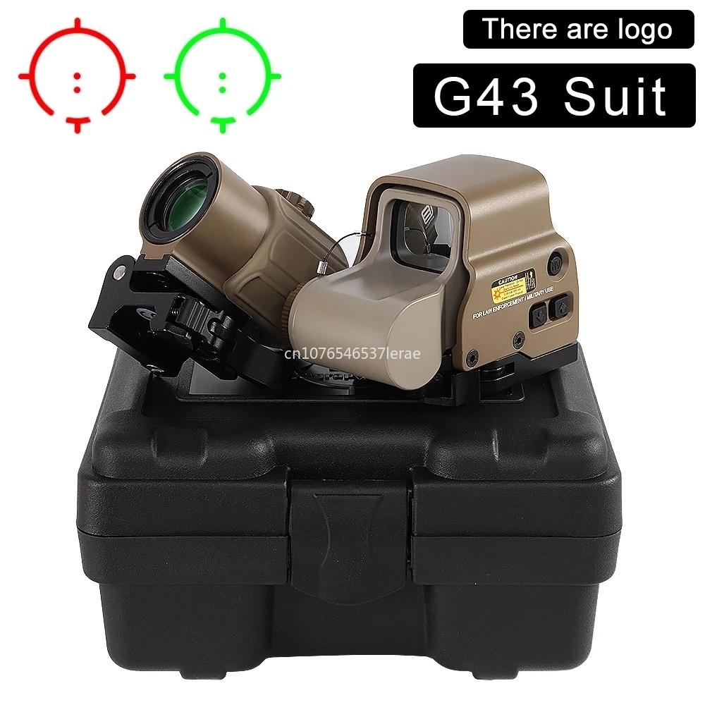 Tactical Airsoft G45 5X Magnifier 558 553 EXPS3 Red Dot Combo Scope Optics QD Mount Weaver Fit 20MM Rail Mount With Full Marking