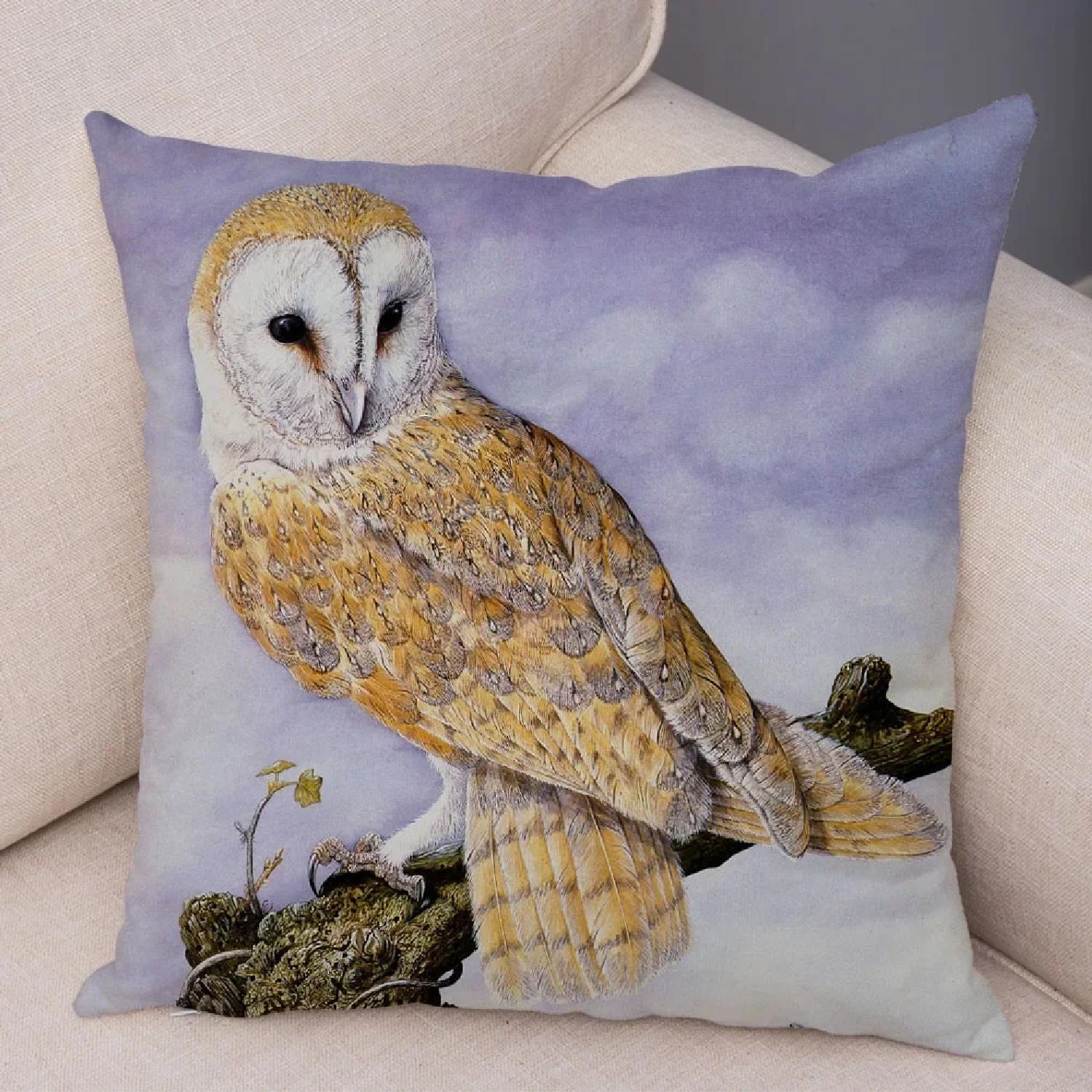 

ful Fo Bird Squirrel Cushion for Kid Room Sofa Home Decor Cartoon Animal Pillow Case Soft Plush Pillowcase ,(3) 66x66cm