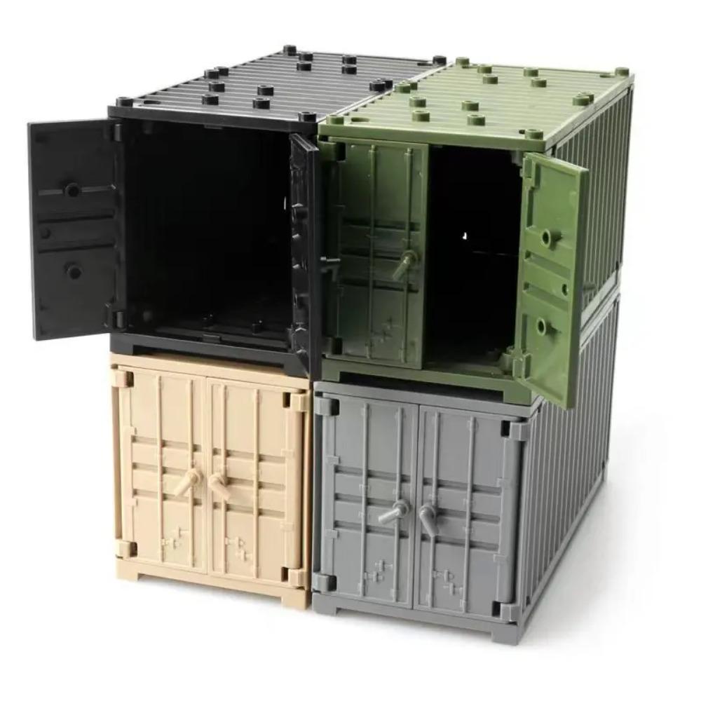 Beige Container MOC Military Weapon Boxes Bricks Accessories Army Scene WW2 Building Block Parts Shipping SWAT