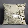 Musical Note Guitar Series Pattern Home Decoration Pillow Case Square Office Cushion Cover