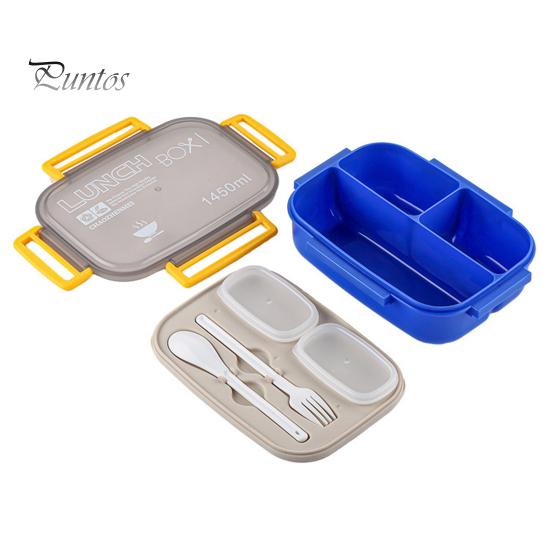 Bento Box Per Bambini E Adulti Da 900ml Con 3 Scomparti E Posate – Contenitore Portapranzo A Prova Di Perdite, Adatto A Microonde