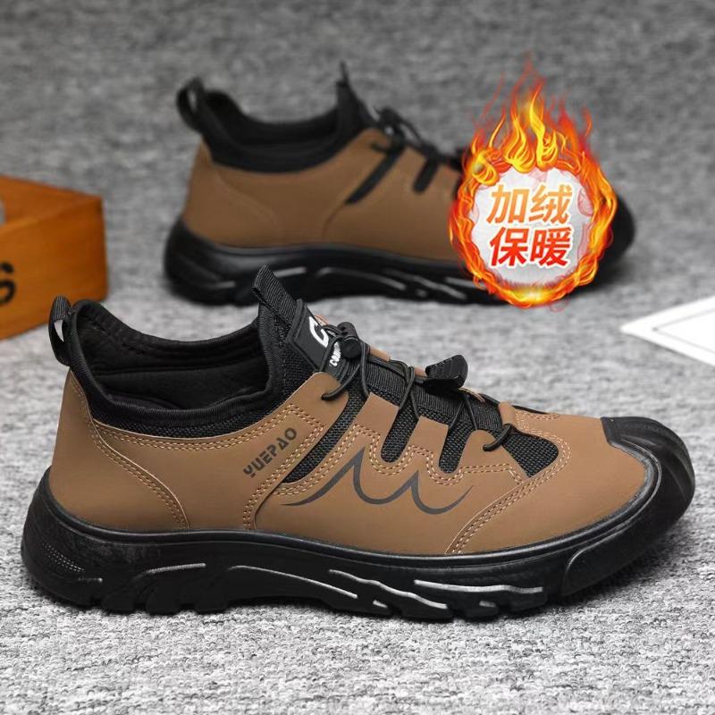 Autumn and winter new men's shoes single cotton fashion outdoor casual shoes mountaineering shoes simple trend tooling shoes a piece