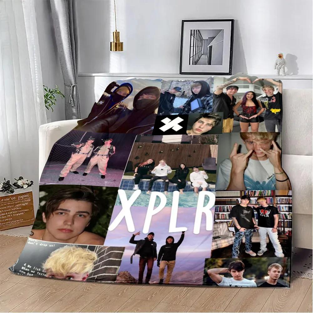 Sam and Colby XPLR Printed Blanket Picnic Blankets Warm Blanket Soft and Comfortable Blanket Home Travel Birthday Gift