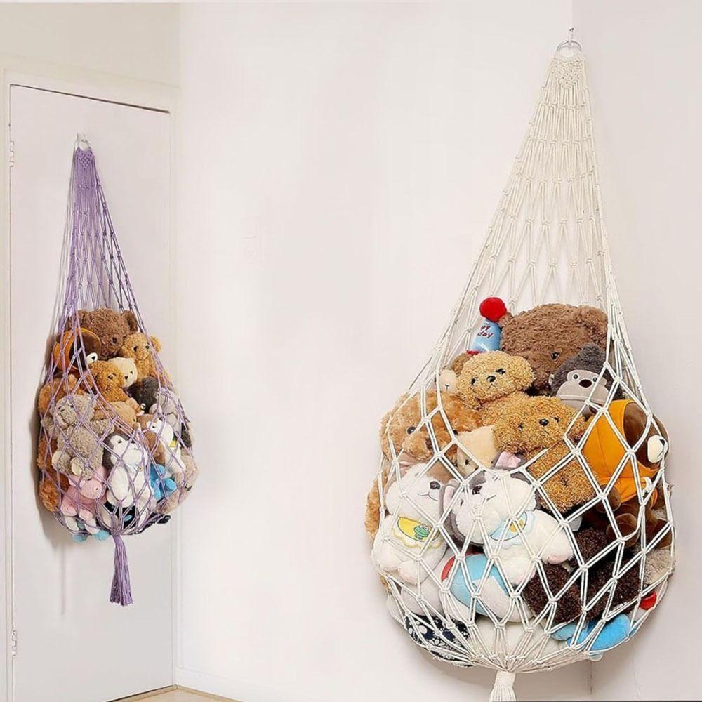 Wall Mounted Plush Toy Hammock INS Stuffed Doll Storage Holder Soft Hanging Net Organizer  Playroom
