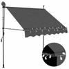 vidaXL Retractable Awning Hand-Operated with LED 200 Cm Anthracite