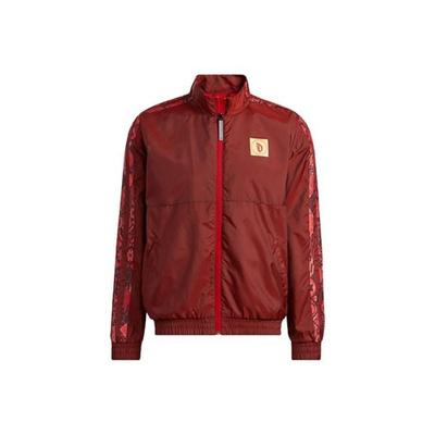 Lunar New Year Logo Basketball Retro Sports Jacket for Men, Red HF5880